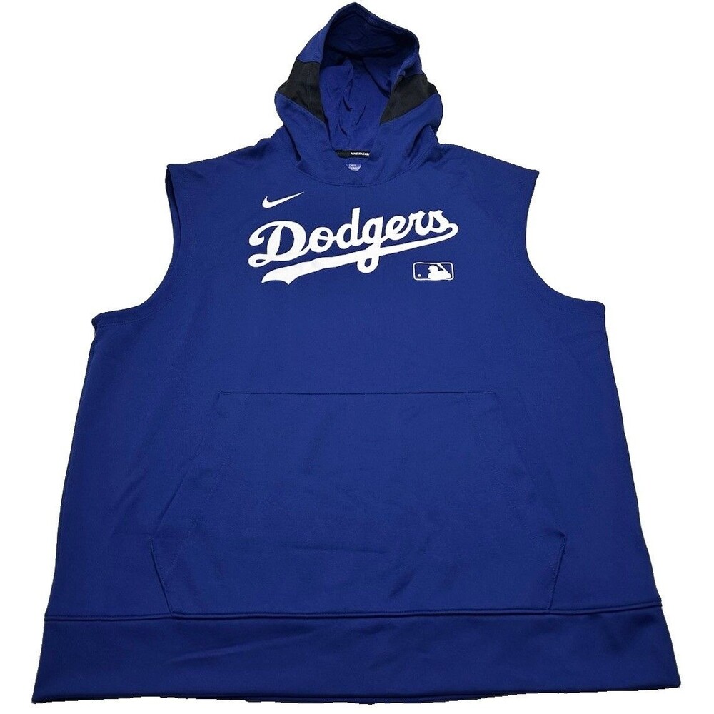 Nike Dri-Fit MLB Los Angeles Dodgers Team Issue Sleeveless Hoodie Large 013U0C6Z
